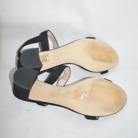 STUART WEITZMAN SIMPLE ELASTIC Strap Sandal BLACK SUEDE NUDIST 10 (D4) - Picture 6 of 6